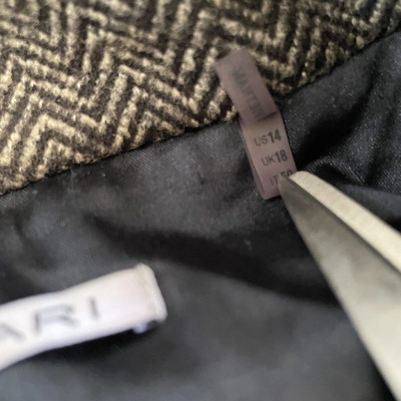 T Tahari Chevron Knit Double Button Blazer Wide Sleeve US 14 Plus Size - Picture 5 of 7